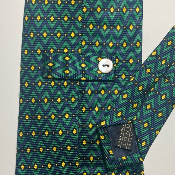 Carrot & Gibbs Emerald and Navy Diamonds Tie - Picture 2 of 4